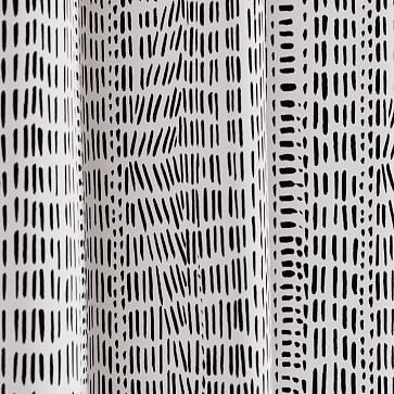 Bomu Curtain, Set of 2, Black 48"x84" - Image 1