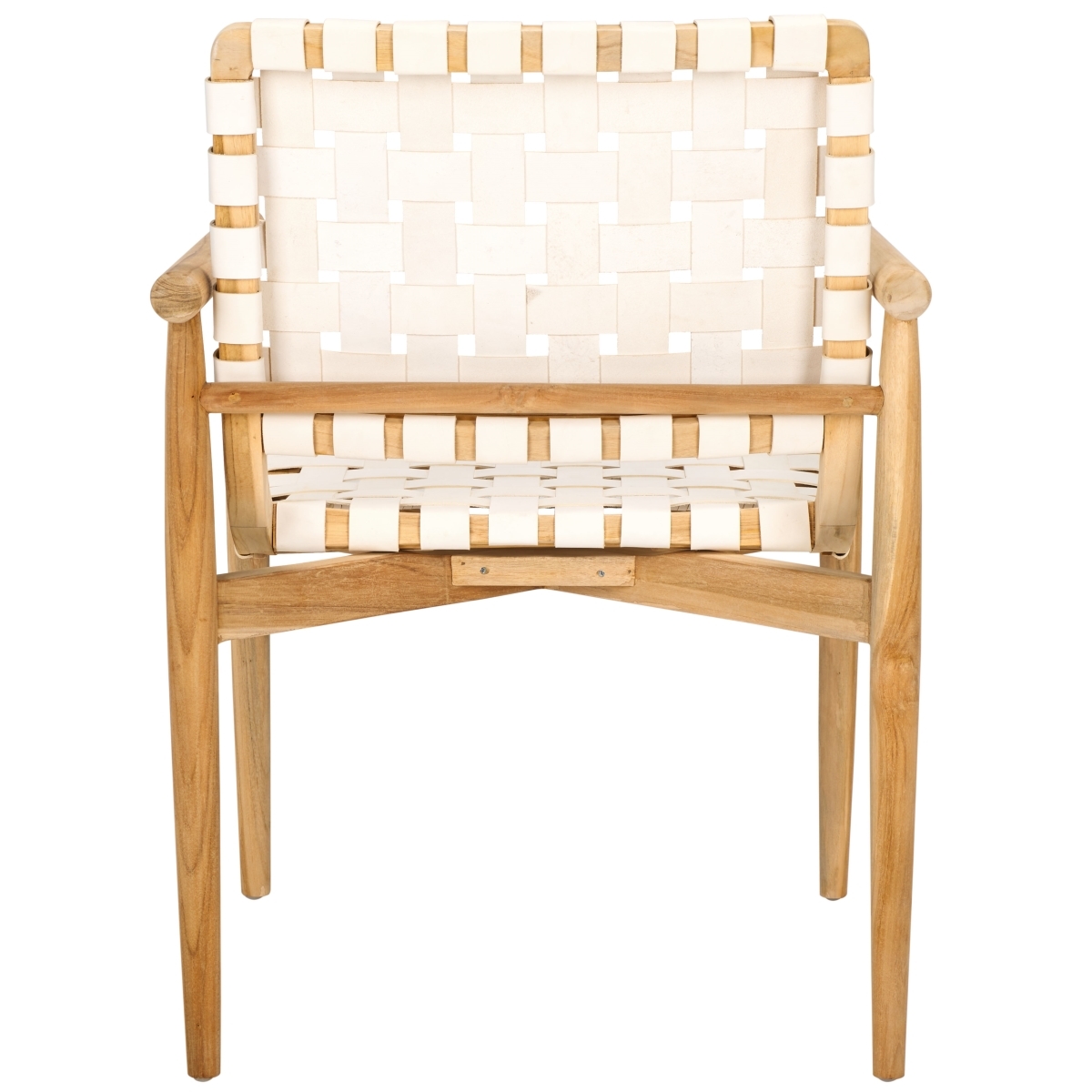 Dionne Accent Chair - White / Natural Teak - Safavieh - Image 8