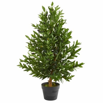 35 Olive Cone Topiary Artificial Tree UV Resistant (Indoor/Outdoor)" - Image 0
