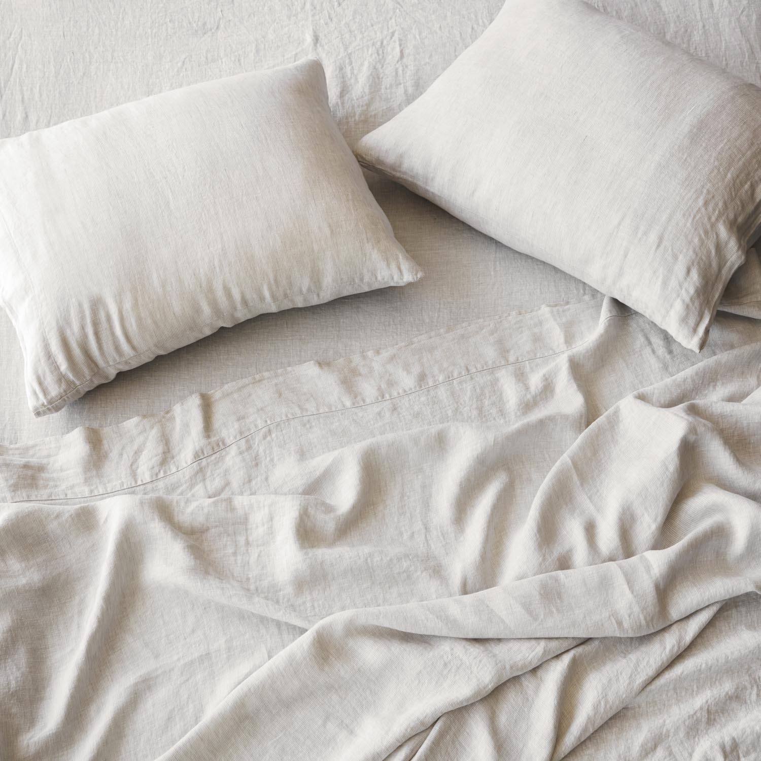 The Citizenry Stonewashed Linen Bed Sheet Set | Queen | White - Image 8