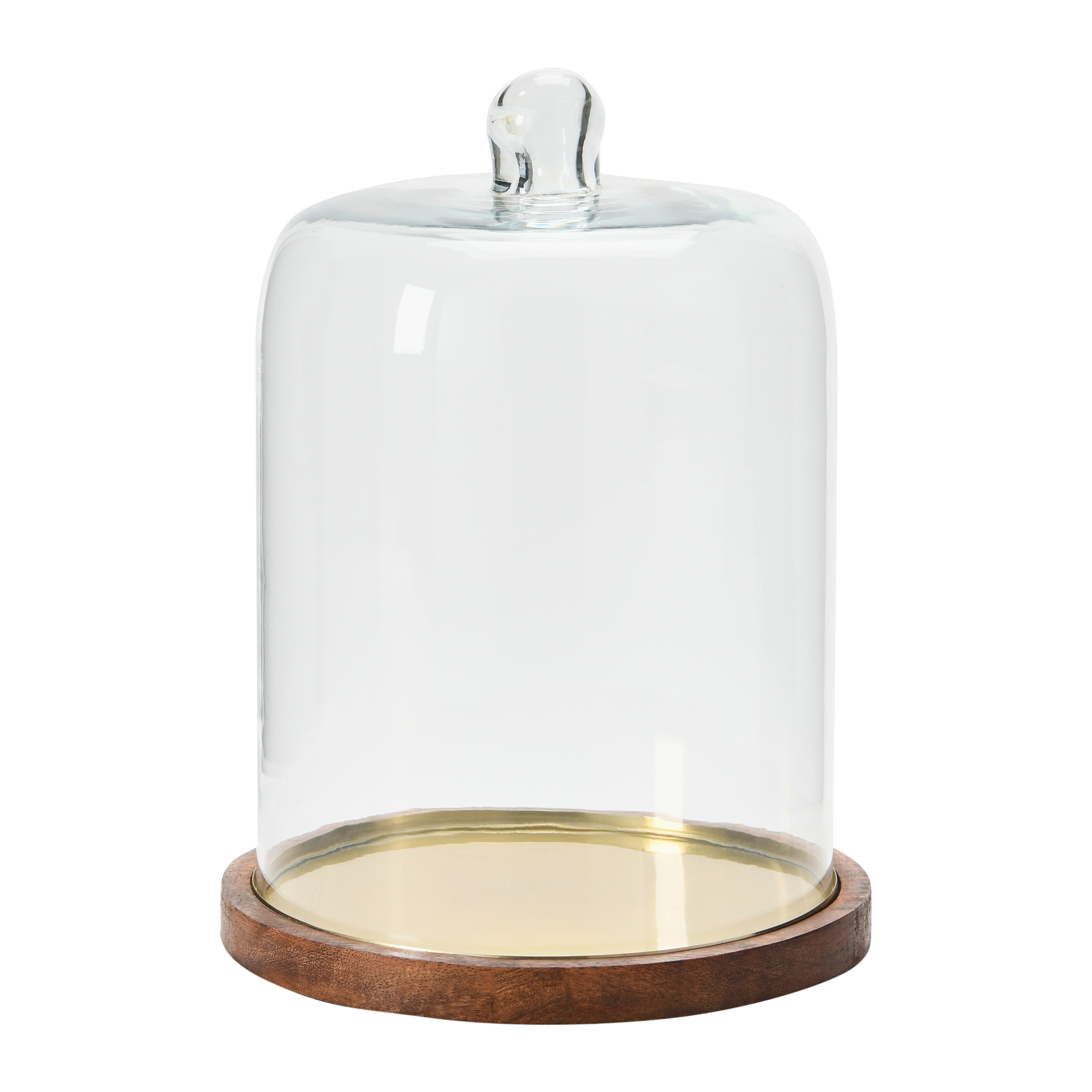 Glass Cloche with Wood & Metal Base, Set of 2 - Image 0