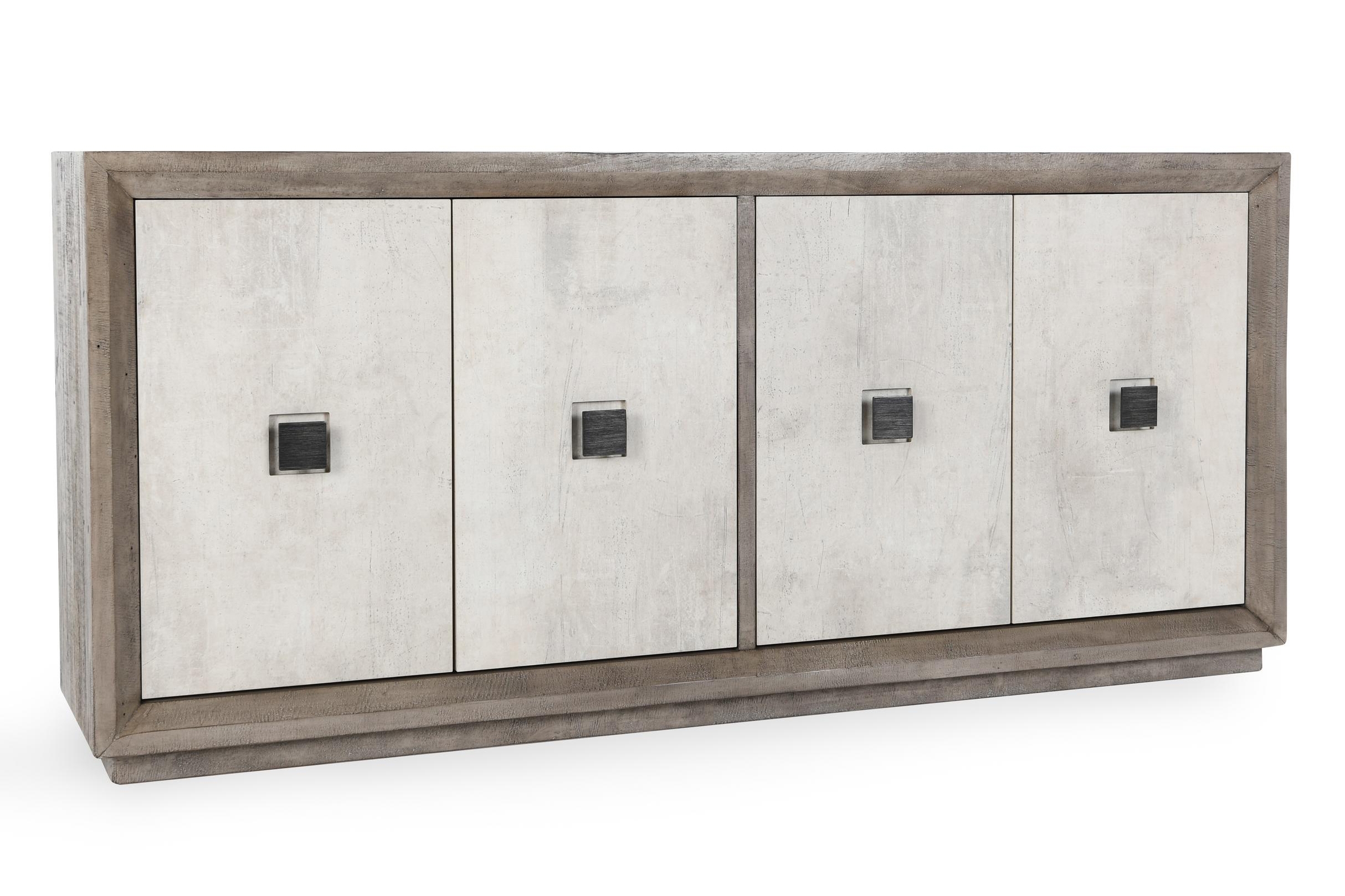 Denver 4Dr Sideboard Distressed Gray/Antique White - Image 0