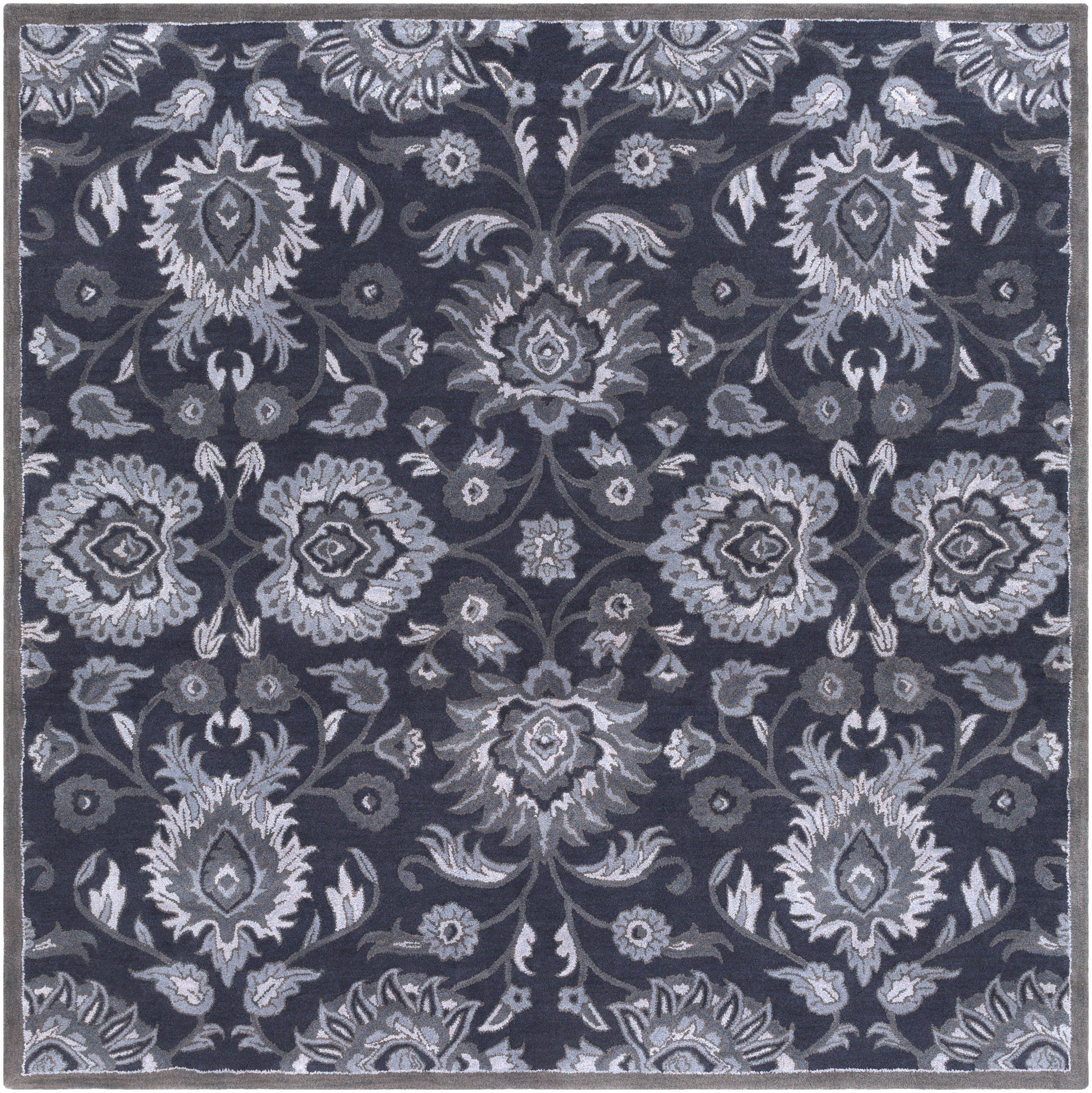 Livabliss Caesar Blue Indoor 8' x 8' Handmade Rug - Image 0
