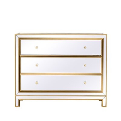 Evie 3 Drawer Mirrored Accent Chest - Image 0