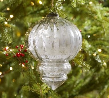 Oversized Mercury Glass Ornament, Silver, 8" Sphere, Set of 3 - Image 3