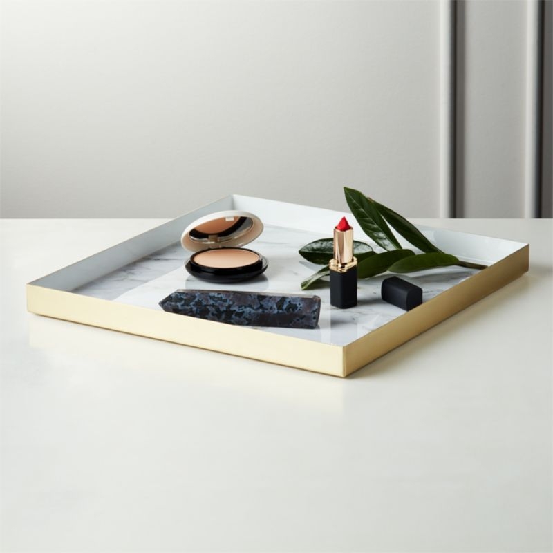 Active Small White Marble Tray - Image 3