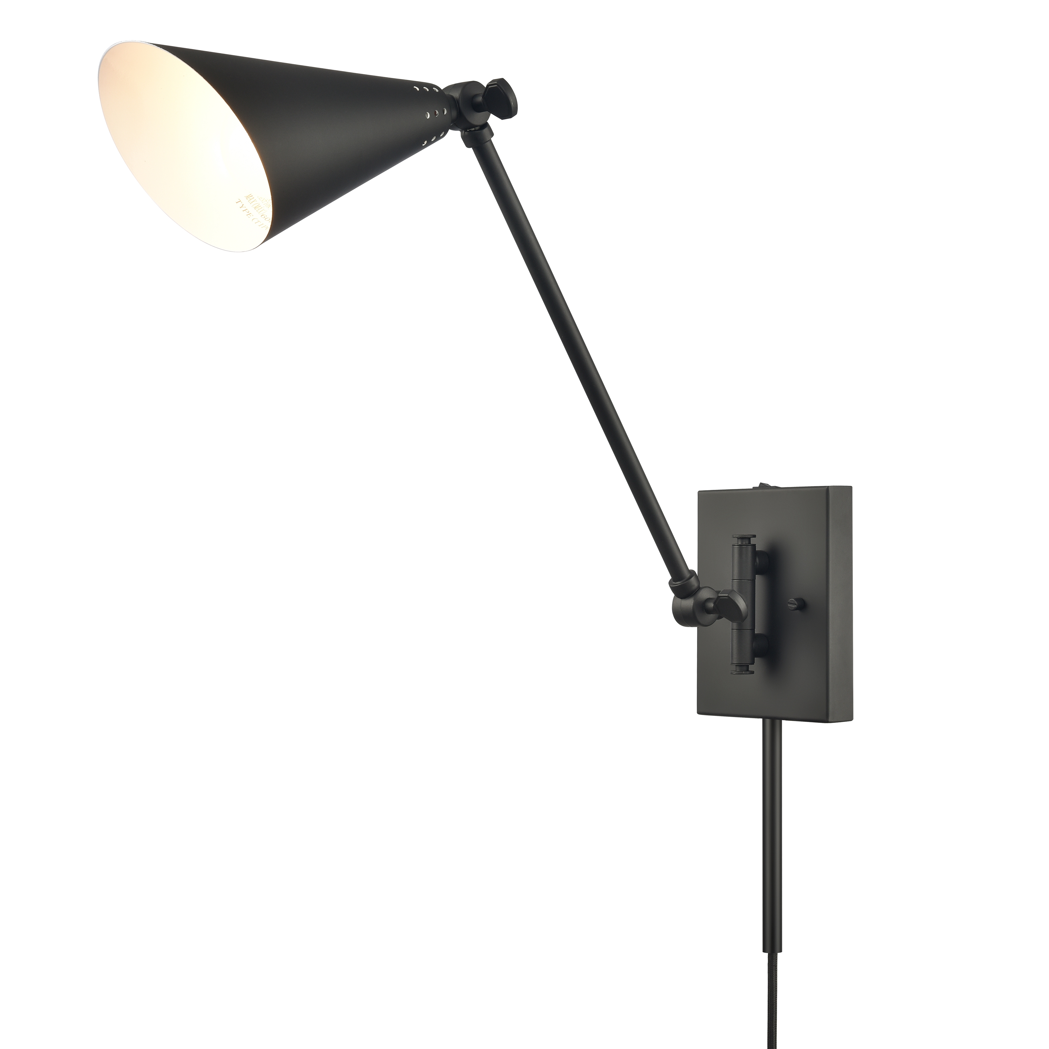 Whitmire 10.5'' High 1-Light Plug-In/Hardwire Sconce - Matte Black - Image 9