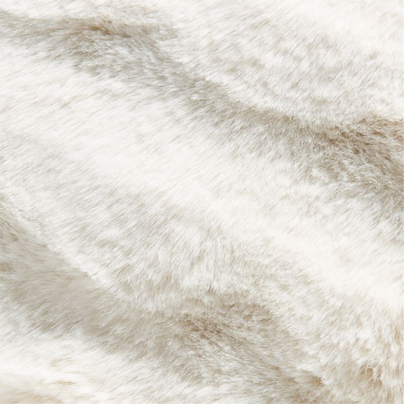Farleigh Warm White Faux Fur Throw Pillow with Down-Alternative Insert 20"x20" - Image 1