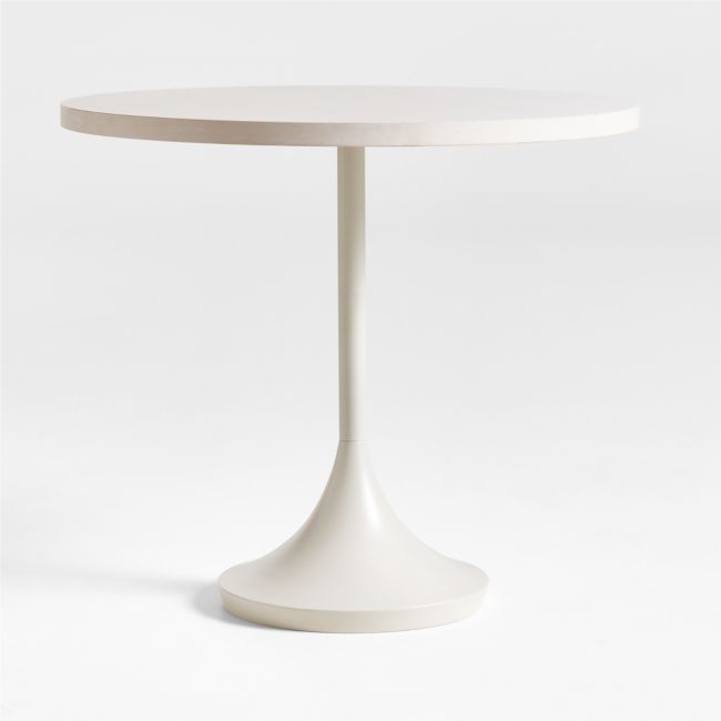 Emme Whitewashed Wood and Cozy Grey Metal 26'' Round Kids Play Table - Image 0