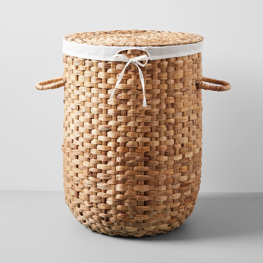 Round Weave Laundry Basket, Large, Natural - Image 0