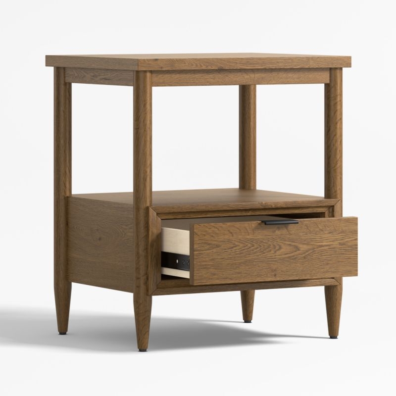 Bodie Flax Brown Medium Wood Kids Nightstand with Drawer - Image 2
