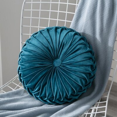Throw Pillows Couch Cushion Velvet Pleated Round Floor Pillow For Sofa Chair Bed - Image 0