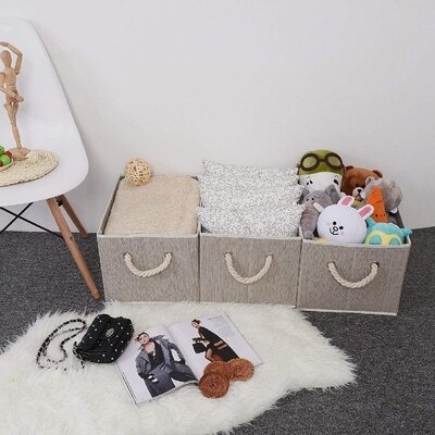 Closet Storage Baskets For Shelves, Closet Organizers With Handles, Foldable Closet Baskets For Linen Closet. - Image 0