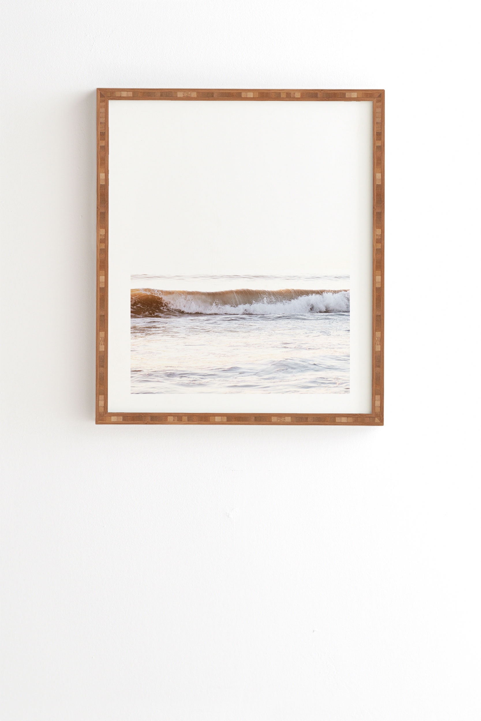 Minimalist Wave by Bree Madden - Framed Wall Art Bamboo 8" x 9.5" - Image 0