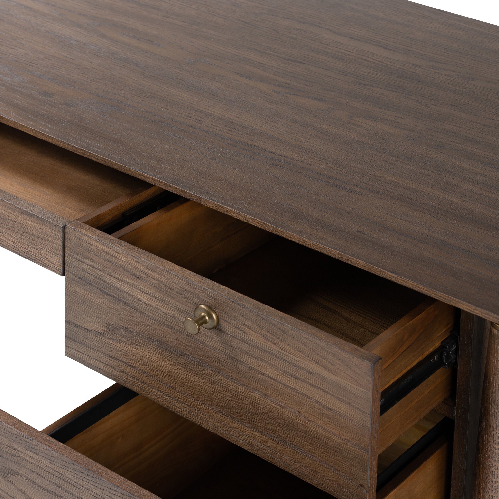 Markia Executive Desk - Aged Oak Veneer - Image 10