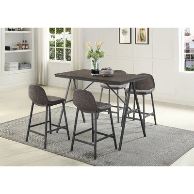 Dining Wood Table Top With Gun Metal Legs - Image 0