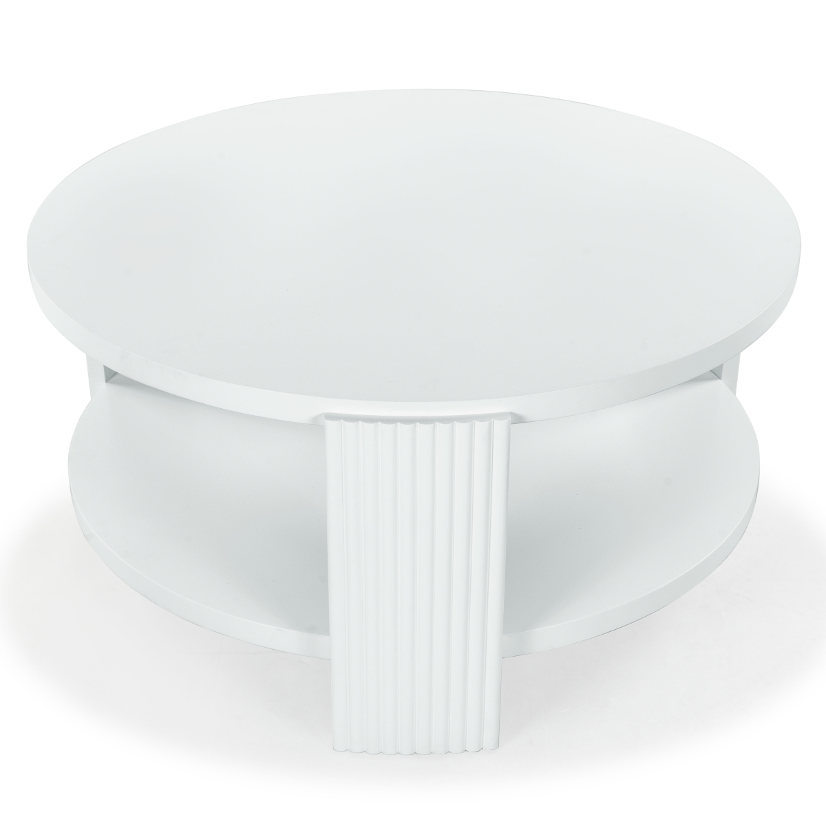 Liabella Round Wood Accent Table - White - Image 3