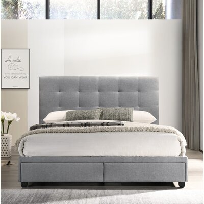 Ironwood Tufted Upholstered Low Profile Storage Platform Bed - Image 0