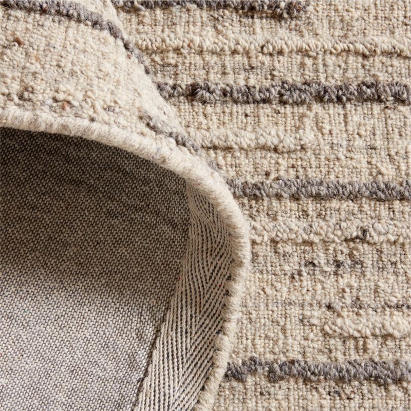 Udaipur Textured Wool Handwoven Stone Grey Area Rug 10'x14' - Image 1