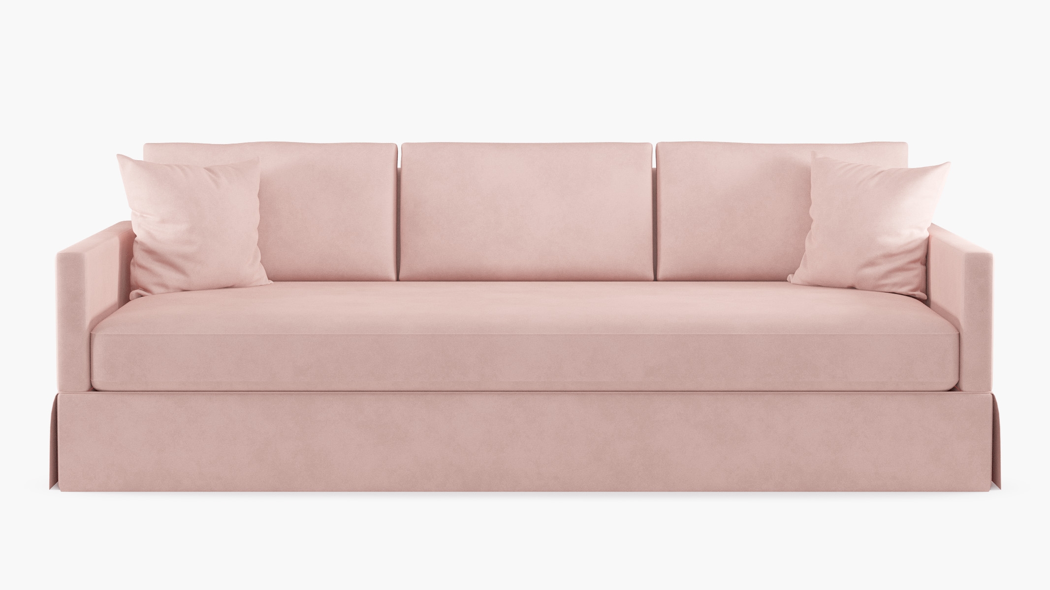 Skirted Track Arm Sofa, Blush Classic Velvet, Extra Deep (43") - Image 0