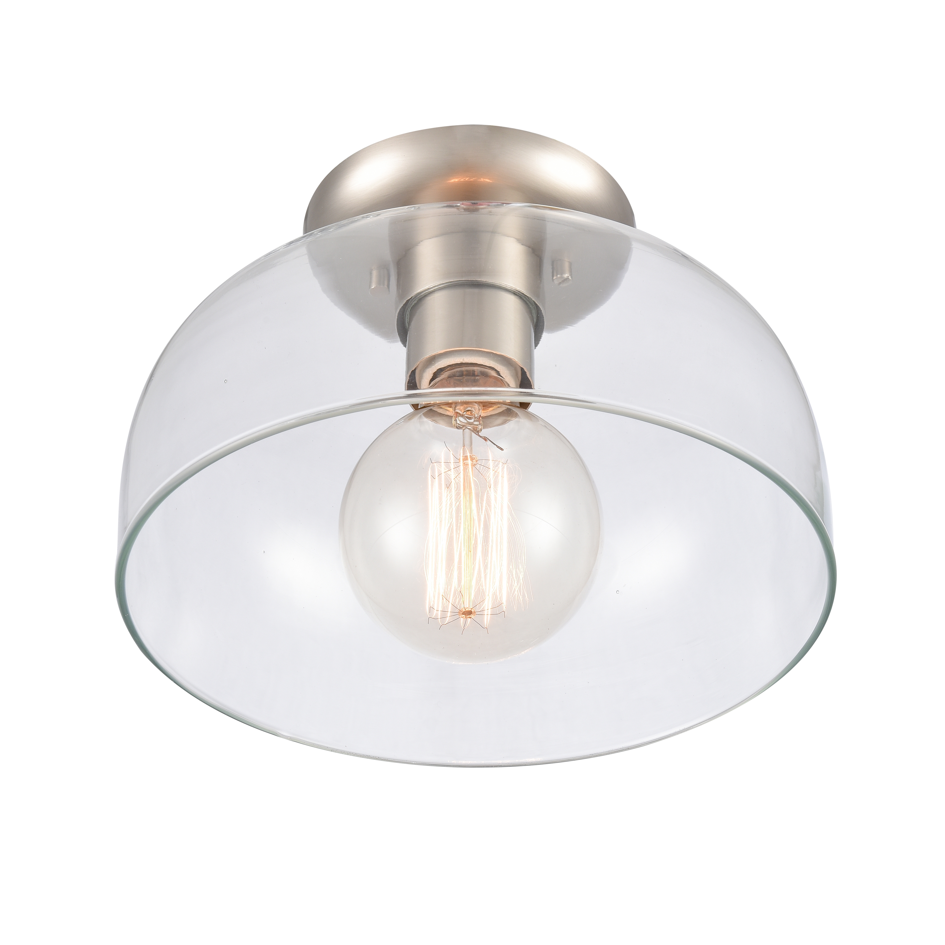 Brewer 10'' Wide 1-Light Semi Flush Mount - Brushed Nickel - Image 3