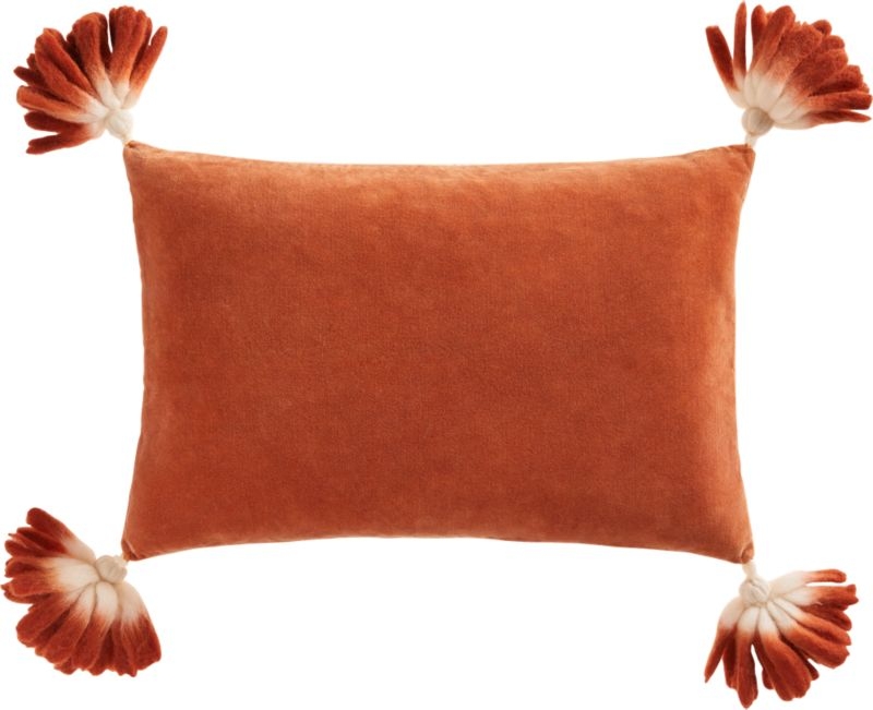 18"x12" Bia Tassel Ginger Pillow with Down-Alternative Insert - Image 2
