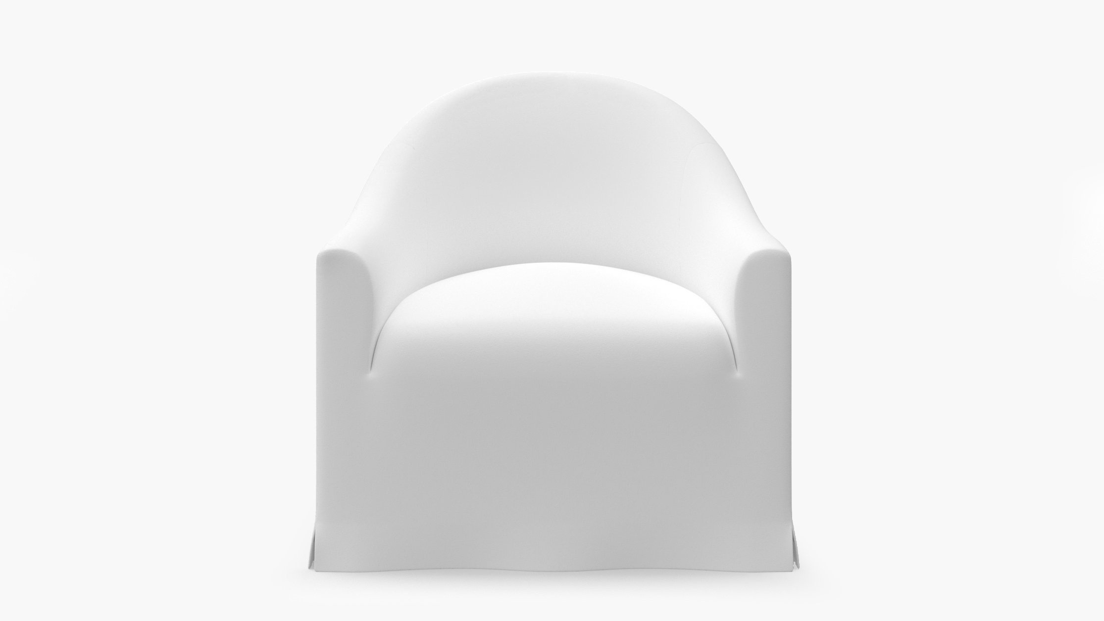 Slipcover Swivel Chair, White Twill - Image 0