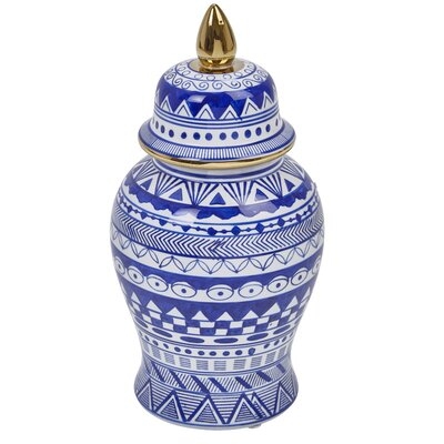 Aretzy Blue 14.5'' Ceramic Jar - Image 0