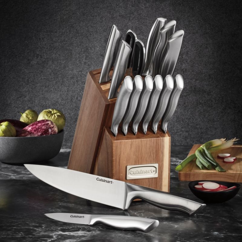 Cuisinart ® 15-Piece Stainless Steel Hollow-Handle Cutlery Block Set with Acacia Block - Image 1