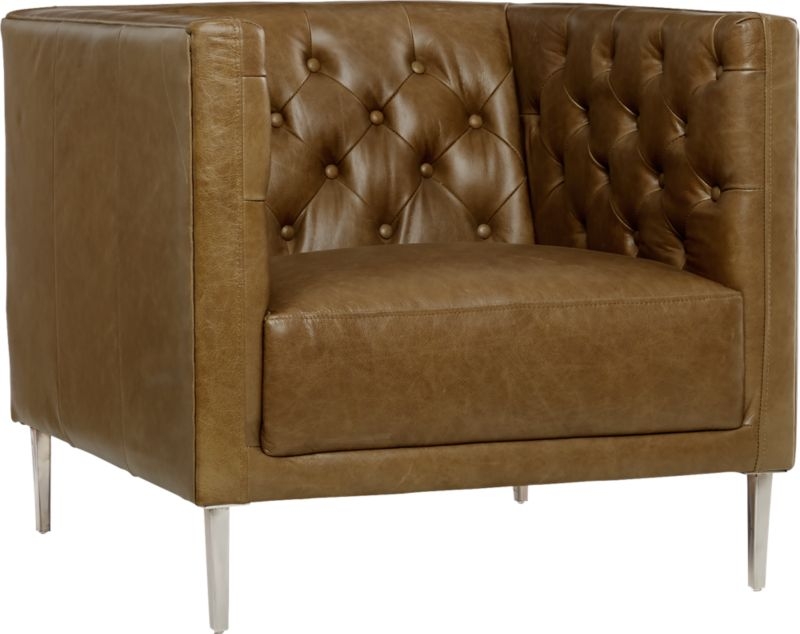 Savile Saddle Leather Tufted Chair - Image 3