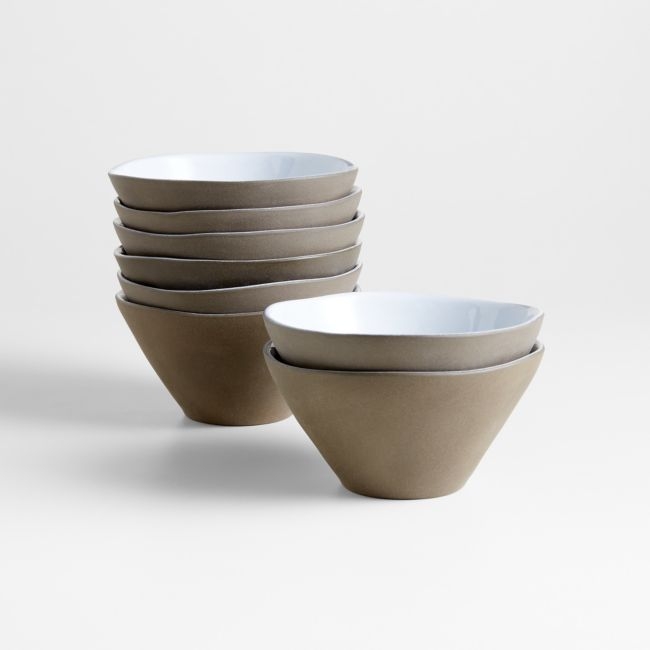 Marin White Recycled Cereal Bowls, Set of 8 - Image 0