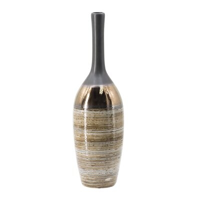 Wilpert Earth Tone 18.9" Indoor / Outdoor Ceramic Table Vase - Image 0