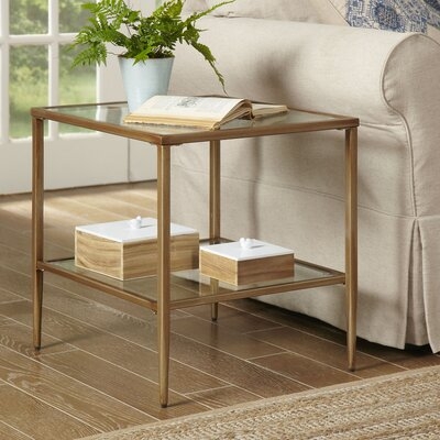 Double Glass Top End Table with Storage - Image 0