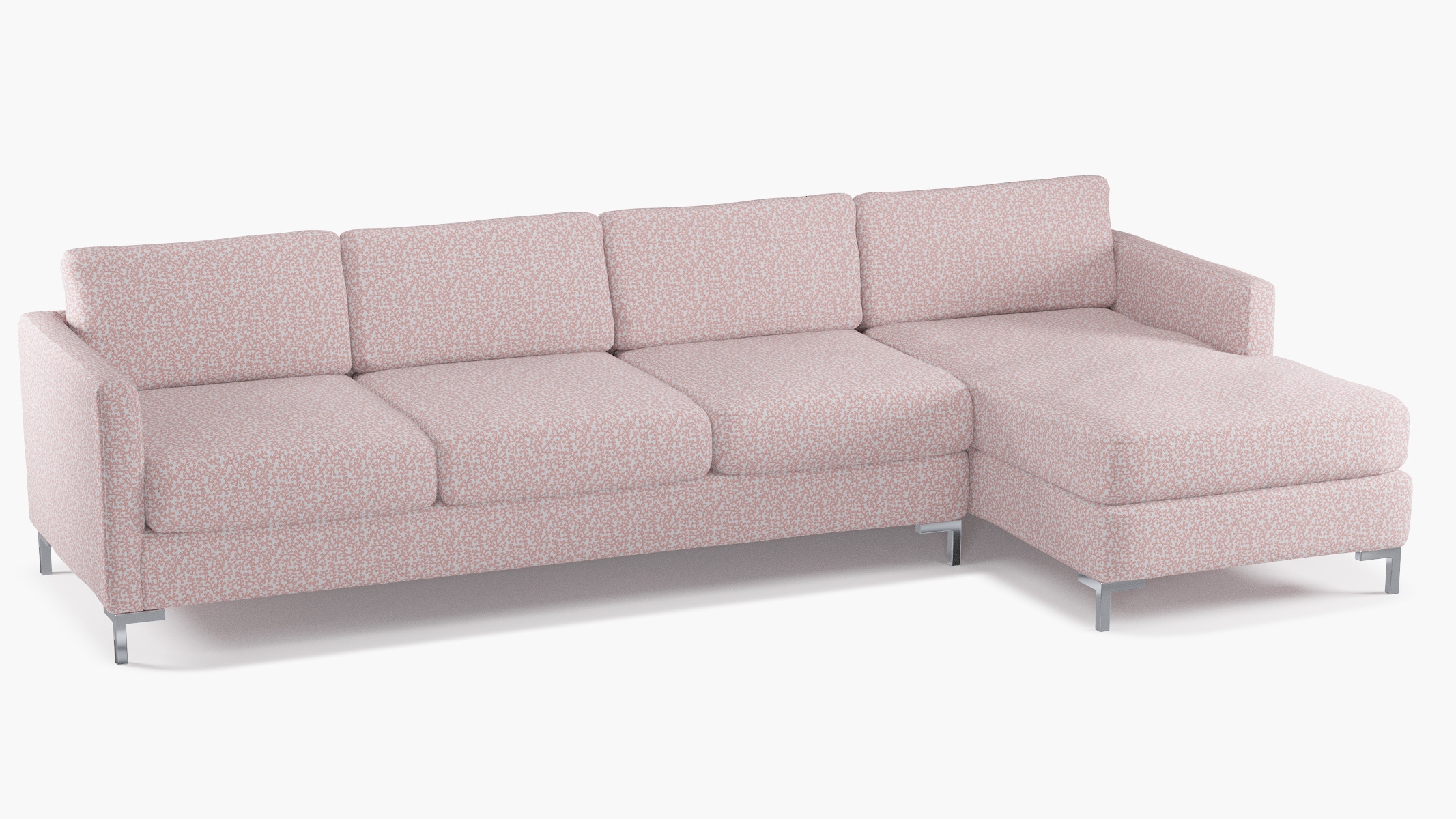 Modern Sectional, Right Facing, Flamingo Hele Bay, Chrome L Leg - Image 1