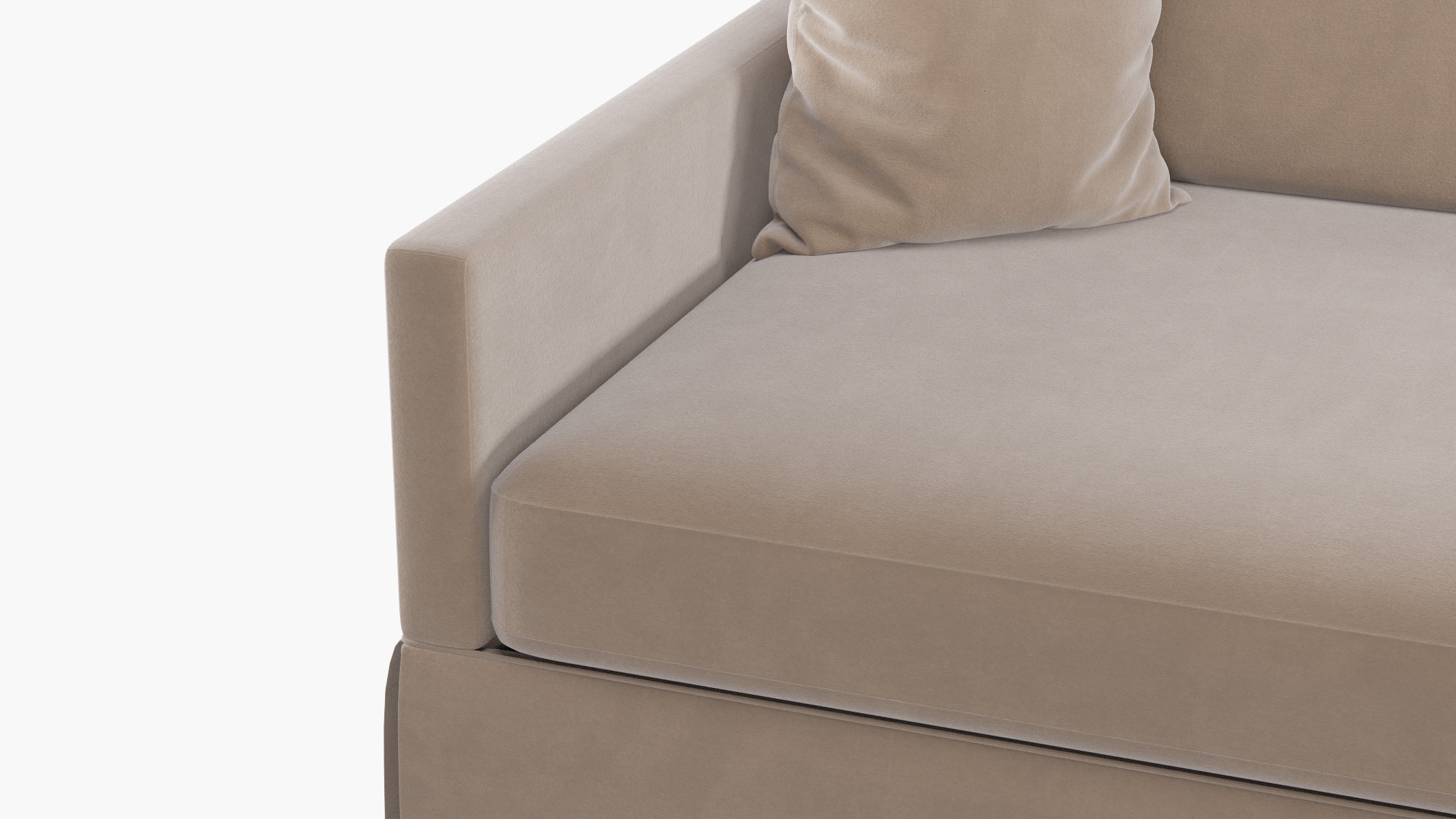 Skirted Track Arm Sofa, Oatmeal Luxe Velvet, Extra Deep (43") - Image 5