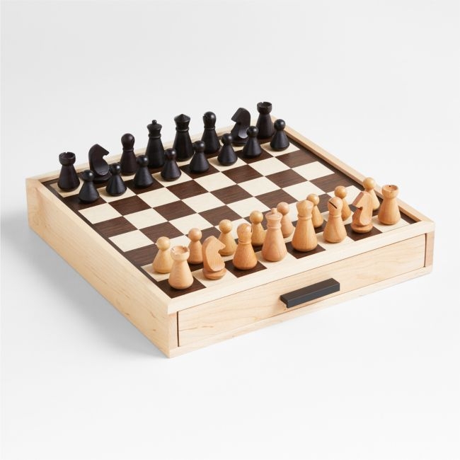 Maple Wood Chess Board and Checkers Set - Image 0