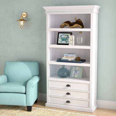 Sorrento 74.8" H x 39.37" W Solid Wood Standard Bookcas - Image 1