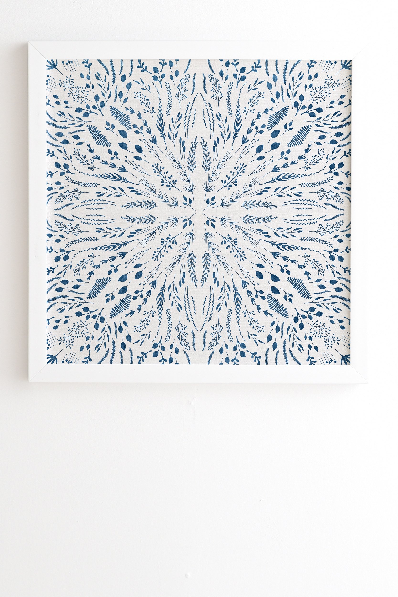 Iveta Abolina Indigo Maze White Framed Wall Art - 30" x 30" - Image 0