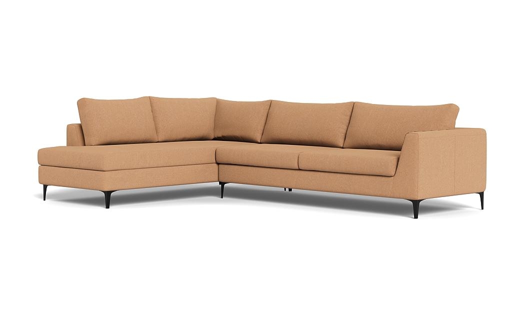 Asher Leather 3-Seat Sectional with Left Bumper - Image 2