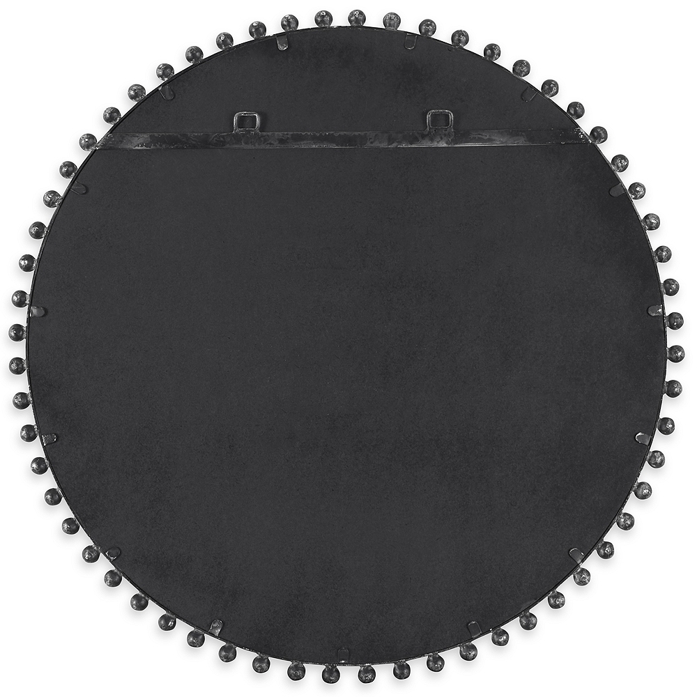 Uttermost Taza Distressed Black 32" Round Wall Mirror - Style # 94K09 - Image 0
