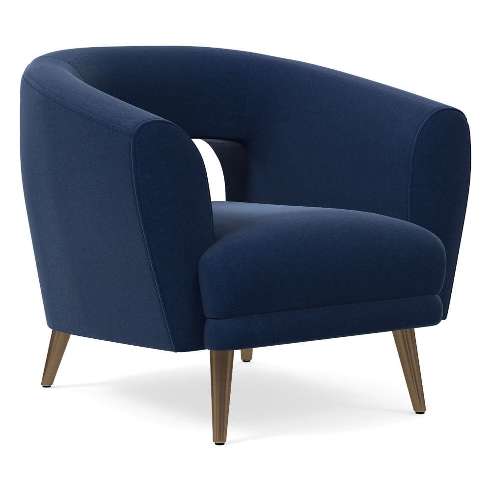 Millie Chair, Poly, Performance Velvet, Ink Blue, Oil Rubbed Bronze - Image 0