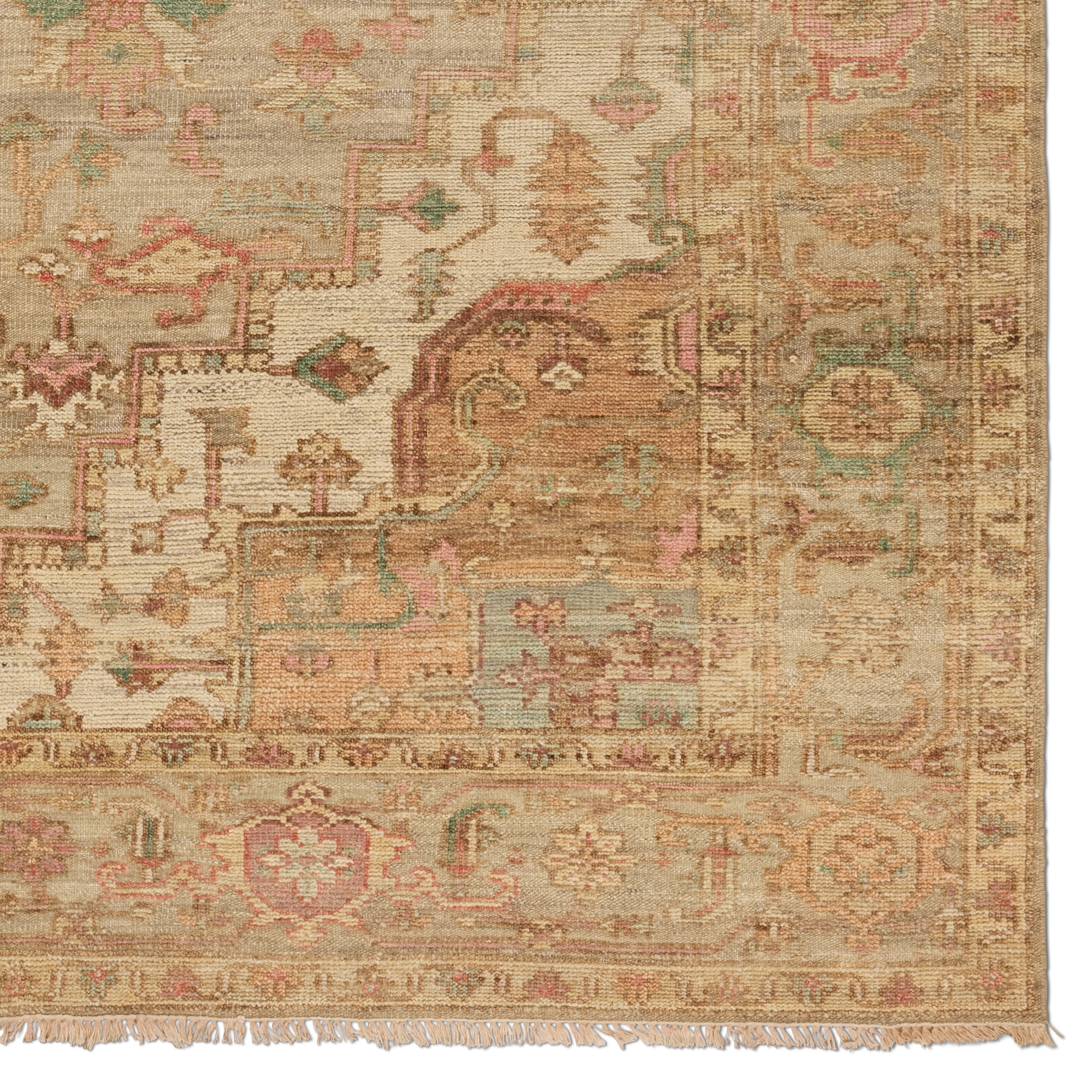 Cecilia CIC02 Handknotted Traditional Multicolor and Tan Area Rug (9'x12') - Image 3