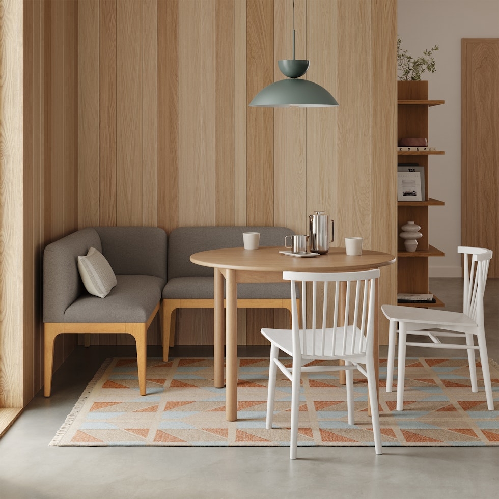 Rosin 34" Armless Banquette - Natural Oak and Hestia Gray - Image 1