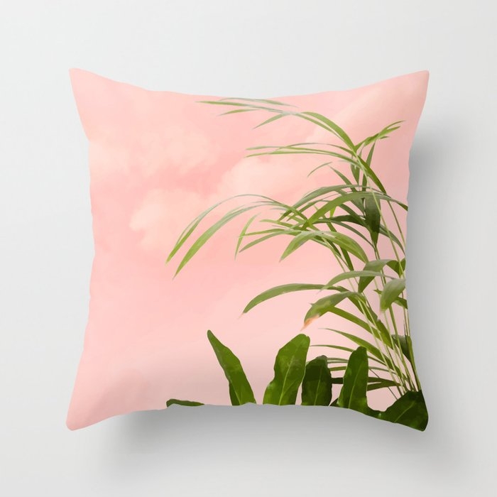 Minimal Botanical #digitalart #nature Couch Throw Pillow by 83 Orangesa(r) Art Shop - Cover (20" x 20") with pillow insert - Indoor Pillow - Image 0