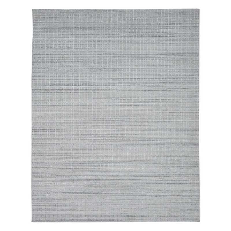 Solo Rugs Runner Amara Abstract Wool Light Blue Area Rug - Image 0
