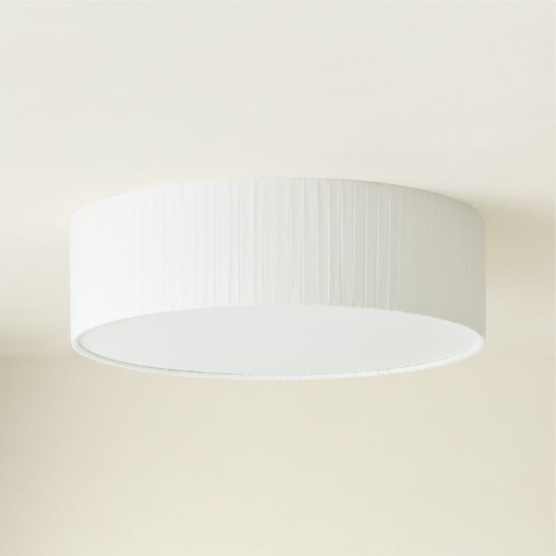 Boum Pleated Linen Drum Flush Mount Light 19.75" - Image 3