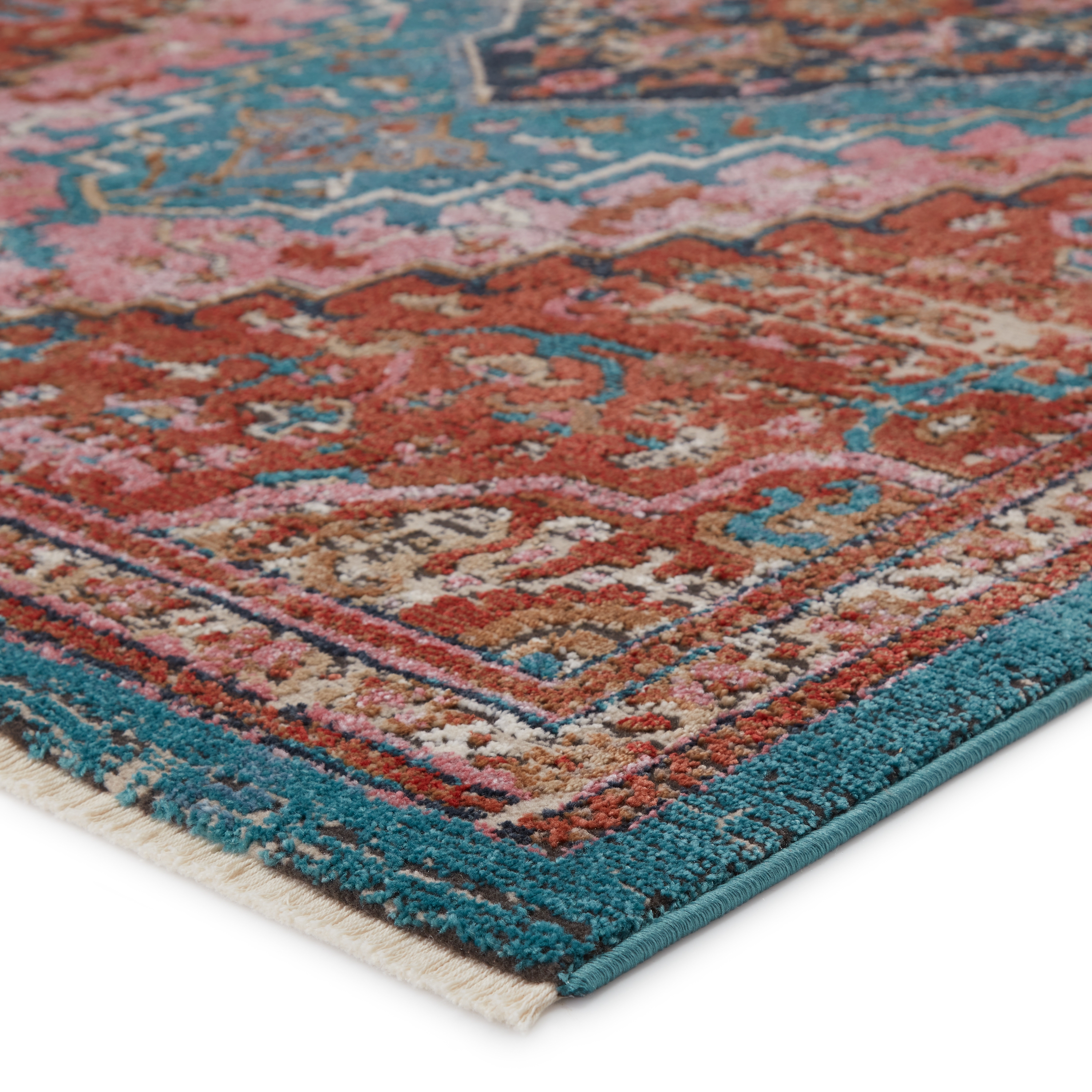 Vibe by Marielle Medallion Rust/ Teal Area Rug (9'6"X12'7") - Image 1