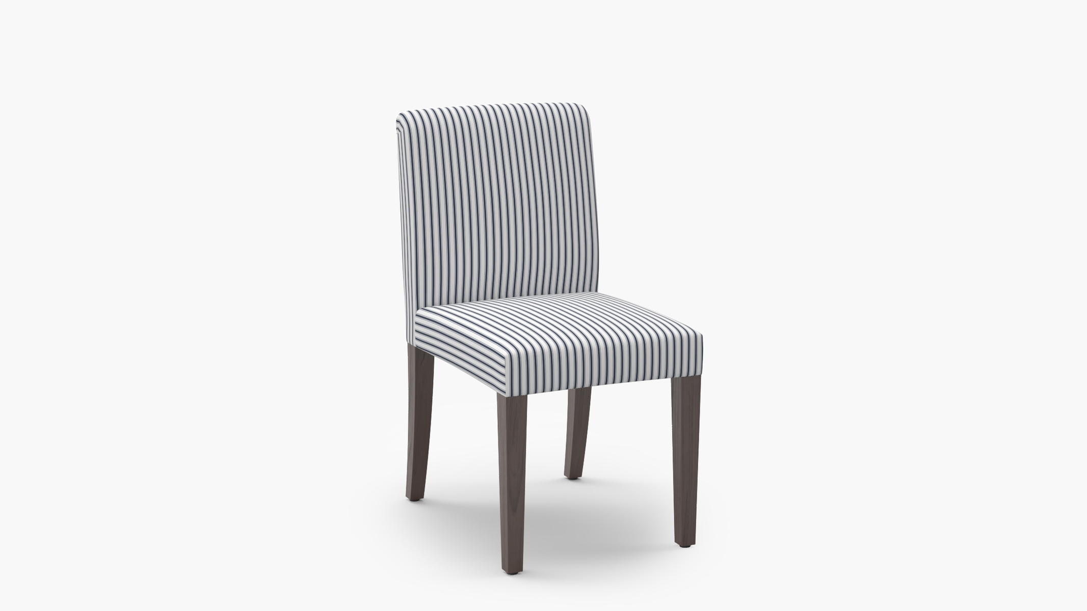 Signature Dining Chair, Navy Classic Ticking Stripe, Espresso Square Tapered Leg - Image 1