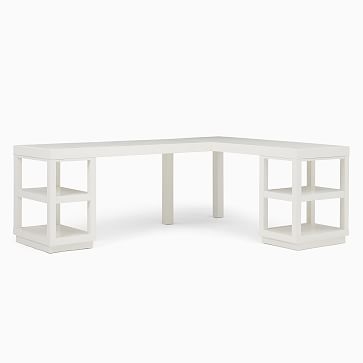 We Parsons Collection We White Pack L Shaped Desk 2 Desktops And 2 Small Open File And 2 Legs - Image 1