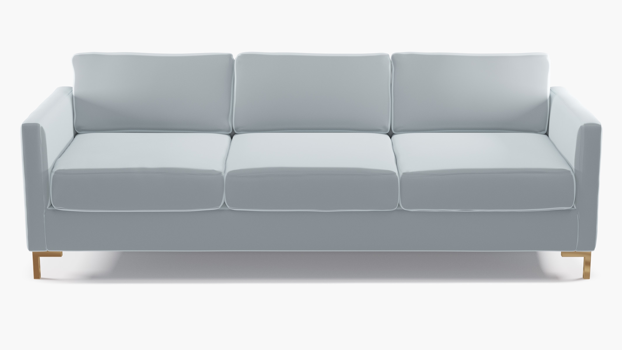 Modern Sofa, Sterling Performance Velvet, Brass L Leg - Image 0